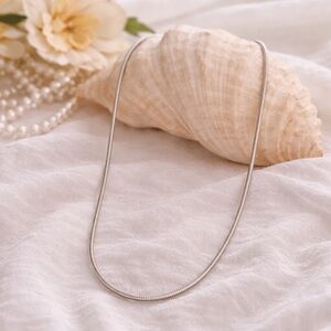 Vintage Sarah Coventry Silver Snake Chain Necklace 18” – Classic Minimalist